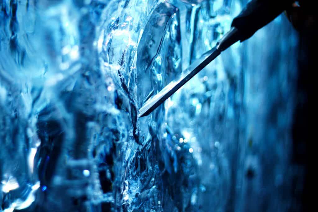 Image of Chisel and ice sculpture blue